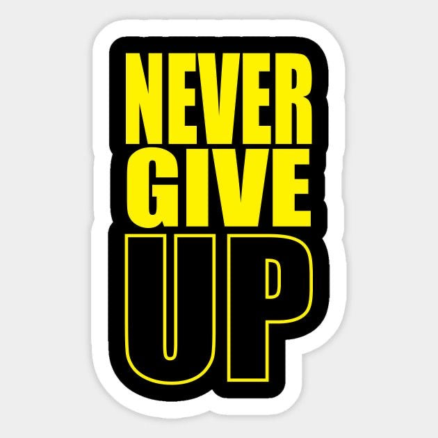 NEVER GIVE UP STICKER
